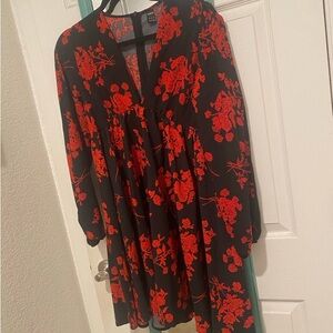 Black and Red Floral Dress